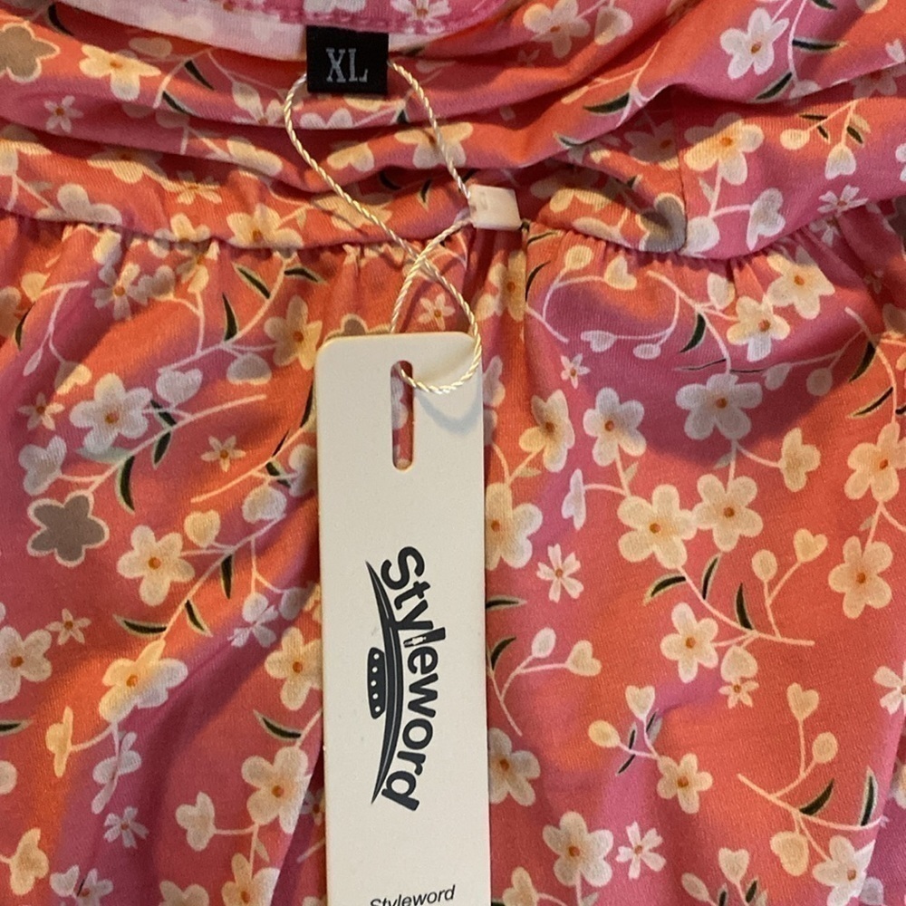 Styleworld Pink White Summer Dress XL - Picture 4 of 6
